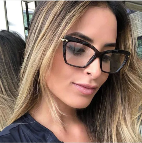 Vista 5 de FEISEDY Gafas de cristal con montura de ojo de gato con bloqueo de luz azul para computadora B2500