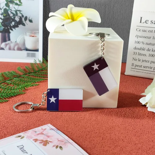 Vista 5 de QQSD Llavero con bandera de Texas, 2 unidades, Texas