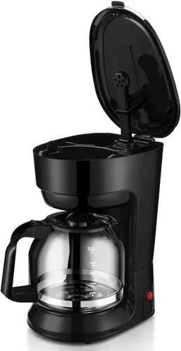 Vista 6 de LovingStar Cafetera de goteo de 12 tazas, apagado automático, control de temperatura, 1.8L, color negro