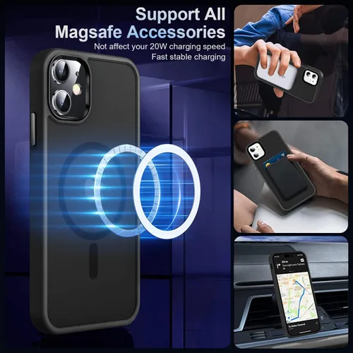 Vista 2 de MOCCA Funda magnética a prueba de golpes para iPhone 11, color negro A-Negro