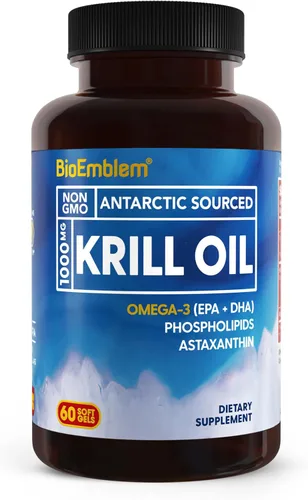 Vista 5 de BioEmblem Suplemento de aceite de krill antártico, curcumina de cúrcuma con TurmiPure estudiado clínicamente