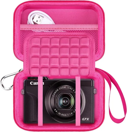 Vista 10 de Lacdo Funda para cámara Canon PowerShot G7 X Mark III/PowerShot G7 X Mark II 4K Vlogging Cámara de Vlogging, bolsa de transporte para cámara