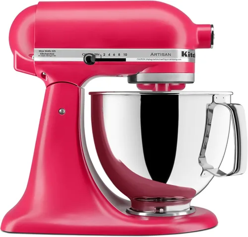 Vista 31 de KitchenAid Artisan Series Batidora de Pie con Cabezal Inclinable de 5 Cuartos con Escudo Vertedor KSM150PS, Crema de Almendra