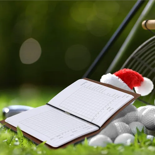 Vista 7 de Chinco Libro de puntuación de golf, libro de yarda de golf, bolsillo trasero, de cuero, para deportes y accesorios para palos de golf al aire libre