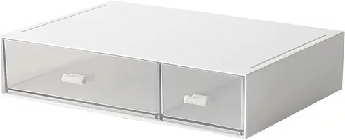 Vista 9 de Organizador de escritorio con cajones, cajones de almacenamiento apilables, caja de almacenamiento de escritorio compacta de plástico, ideal