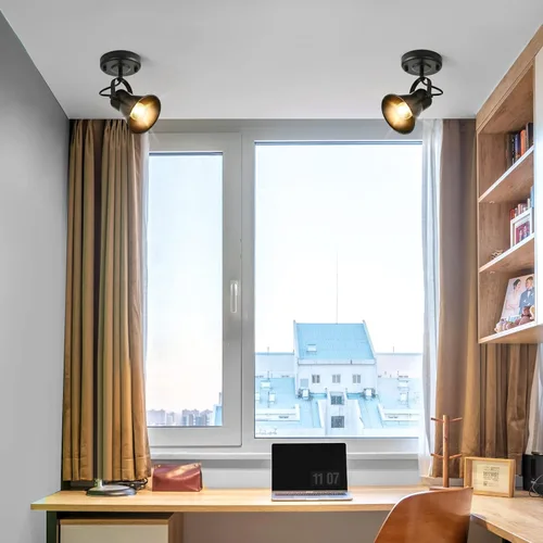Vista 9 de Luz de Riel Moderna Iluminación de Punto de Techo Interior, Luz de Acento Ajustable de Montaje en Pared, para Dormitorio Sala de Estar Pasillo
