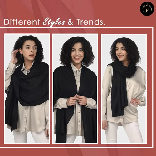 Vista 4 de PASHWRAP Chal de lana merino para mujer, lujoso, cálido y grande, chal de lana pura para vestidos de noche y boda