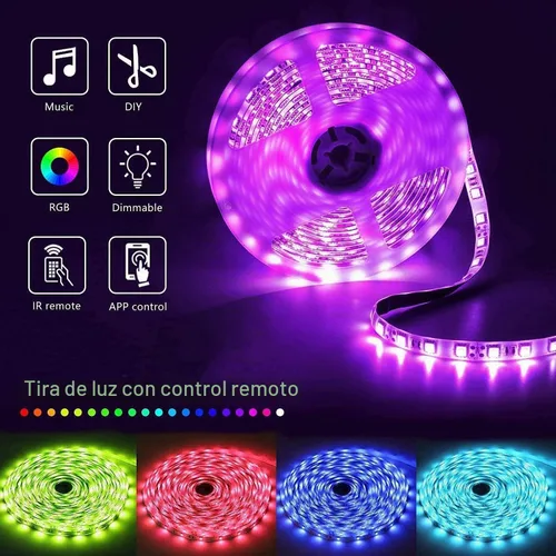 Vista 4 de Keepsmile Luces LED de 50 pies para dormitorio, control inteligente de aplicación Bluetooth, RGB que cambia de color, tira de luces LED con control
