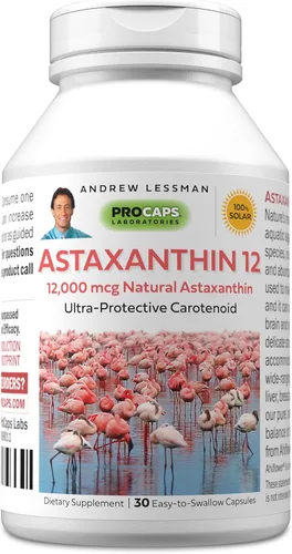 Vista 11 de ANDREW LESSMAN Astaxantina 12 mg - 120 cápsulas blandas - 12000 mcg de astaxantina natural, potente carotenoide antioxidante. Protección para ojos