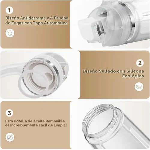 Vista 5 de Marbrasse Dispensador de aceite para cocina, botella de aceite de vidrio a prueba de fugas de 20 oz/20.3 fl oz con tapa abatible automática 1 pieza