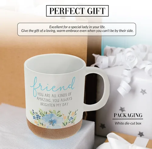 Vista 3 de Pavilion - Taza de café de 16 onzas, 16.0 fl oz, taza de té, a rayas, fondo esmaltado, acuarela, mejor amiga, amiga, mamá, abuela, hermana, hija