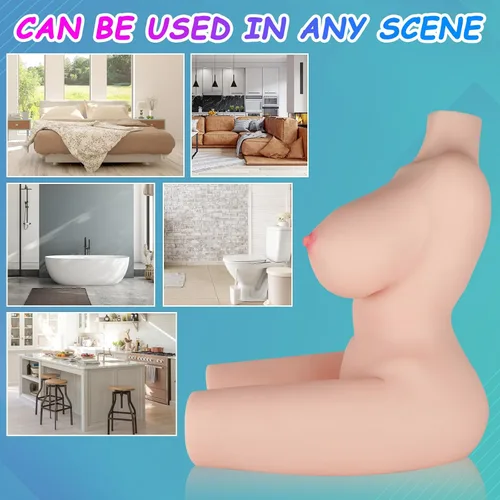 Vista 6 de Juguetes sexuales masculinos de 35 libras para hombres, muñeca sexual realista con torso flexible, textura de piel de cuerpo completo, trasero