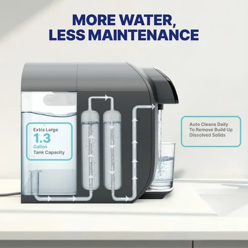 Vista 7 de NU Aqua Sistema de filtro de agua de ósmosis inversa de 8 etapas para encimera RO con UV Filtros de membrana de agua de sedimentos, carbono, malla