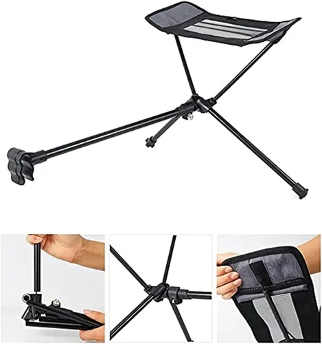 Vista 4 de Silla universal de camping, reposapiés, otomana, plegable, acoplable, reclinable, accesorios retráctiles para taburete retráctil, hamaca, silla