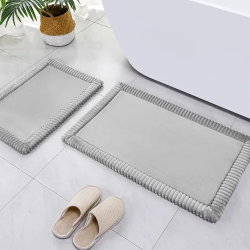 Vista 27 de SWEMSTAR Alfombra de baño de espuma viscoelástica con alfombra de inodoro, tapete de baño absorbente de agua para suelo de baño, antideslizante