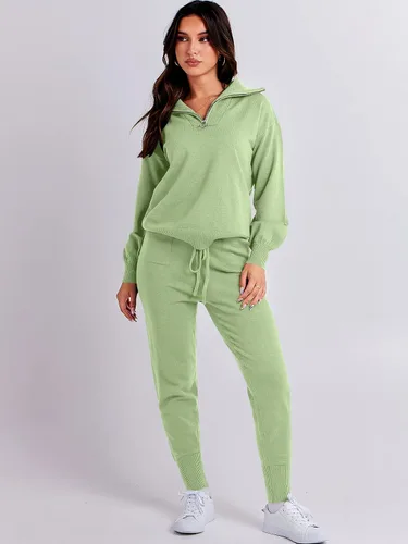 Vista 8 de ANRABESS Conjunto de dos piezas para mujer, suéter de manga larga y pantalones con cordón