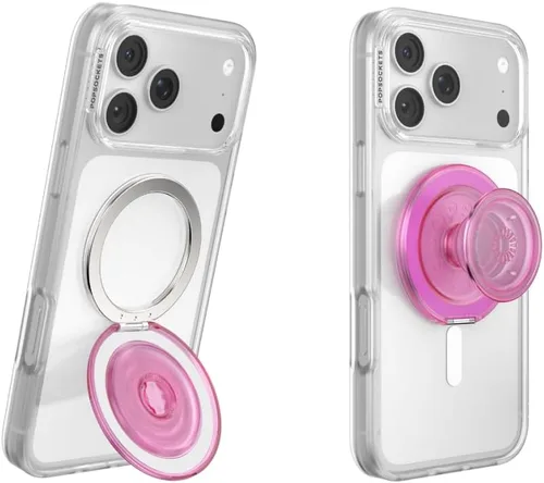 Vista 10 de PopSockets Agarre Kick-Out para MagSafe, Kickstand- Knurl Gunmetal Moleteado Gunmetal
