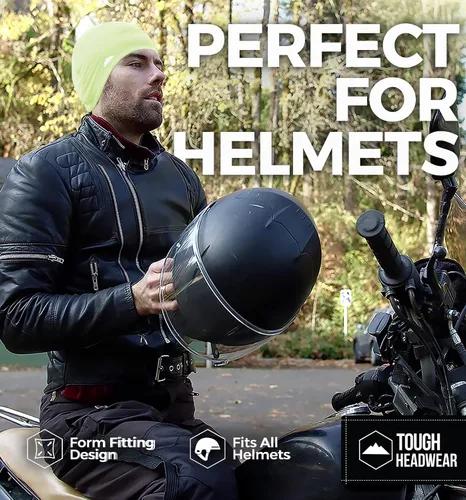 Vista 6 de Skull Cap Helmet Liner Running Beanie - Winter Thermal Under Helmet Cycling Head Hat - Ultimate Moisture Wicking Performance