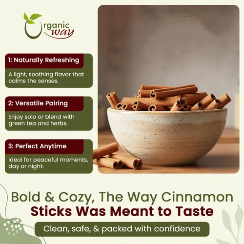 Vista 3 de Organic Way Palitos de Canela de Ceilán Verdadera (Cinnamomum Verum) - Certificado orgánico y kosher Crudo, vegano, sin OMG y sin gluten