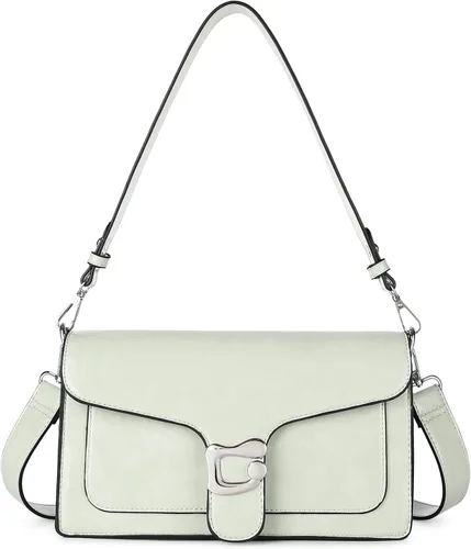 Vista 29 de Travistar Bolsos cruzados para mujer de moda - Pequeño bolso cruzado de hombro con 2 correas, bolso de mano de cuero, bolso de noche de embrague