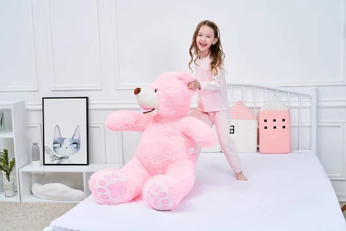 Vista 2 de IKASA - Oso de peluche gigante, animales de juguete (Rosa, 39 pulgadas)