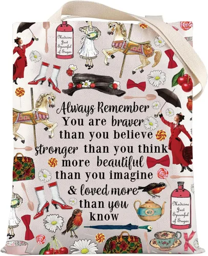 Vista 8 de LEVLO Bolsa de maquillaje para cosméticos de Mary Movie Mary Fans Gift You Are Braver Stronger Smarter Than You Think - Bolsa de maquillaje