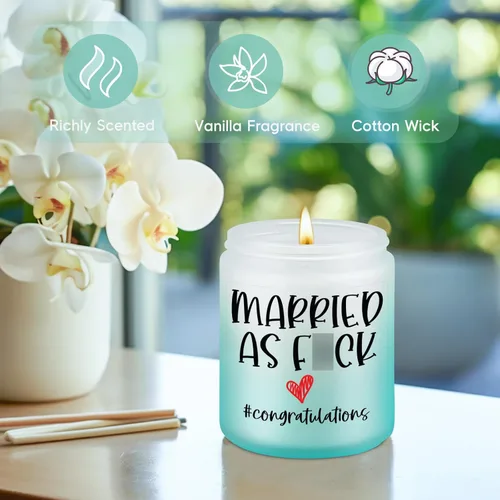 Vista 2 de GSPY Velas perfumadas, regalos para recién casados, regalos divertidos de boda para recién casados, pareja casada, regalos de felicitación de boda