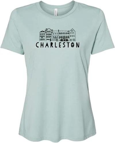 Vista 15 de Cute Women's Screen Printed Crew Neck Tee, Shirts With Sayings, Dusty Blue or Olive