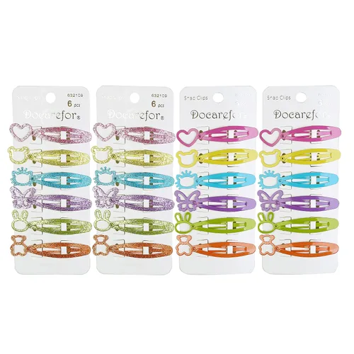 Vista 5 de 24 pinzas para el cabello para niñas, antideslizantes, de metal, a presión, para niños, adolescentes, mujeres, color caramelo sólido y brillante