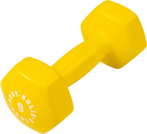 Vista 2 de Body-Solid Tools - Mancuerna de vinilo para entrenamiento aeróbico y terapia física, pesas de mano para mujeres, mancuernas hexagonales Rosa