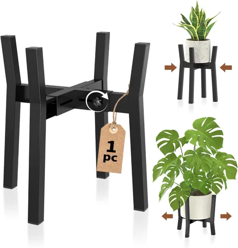 Vista 11 de LASZOLA Soporte de Plantas de Bambú Ajustable para Macetas Individuales Grandes de Interior, Soporte de Helechos de Suelo Resistente que se Ajusta a