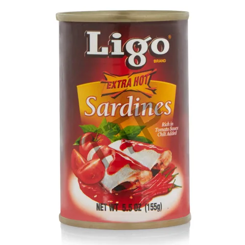 Vista 5 de Ligo Sardinas extra calientes, peso neto 5.5 oz (155 g) por lata, paquete de 6