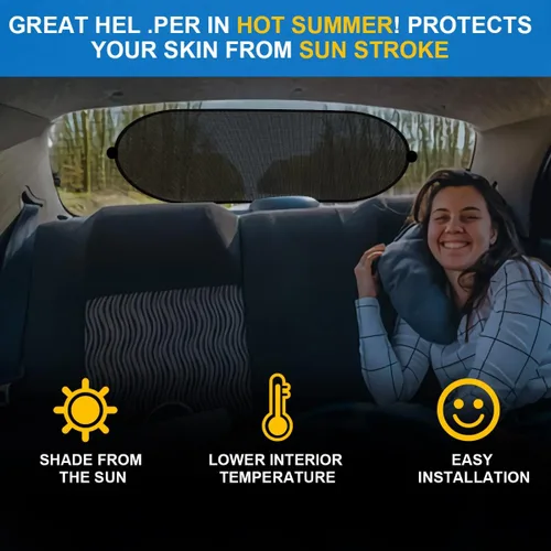 Vista 4 de Parasol para ventana trasera con ventosa, cubierta de malla de protección solar, bloquea los rayos UV para asientos de automóvil, accesorios