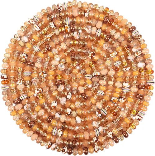 Vista 7 de 60 Piezas Cuentas Espaciadoras de Agujero Grande Cuentas Negras Surtidas Europeas para Manualidades Cuentas Grandes de Agujero Grande Lampwork