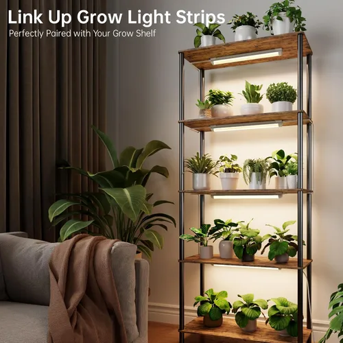 Vista 4 de Bstrip T8 - Luz de cultivo de 1.4 pies, 36 W (2 x 18 W), luces para plantas de cultivo en interiores con temporizador, espectro completo con LED