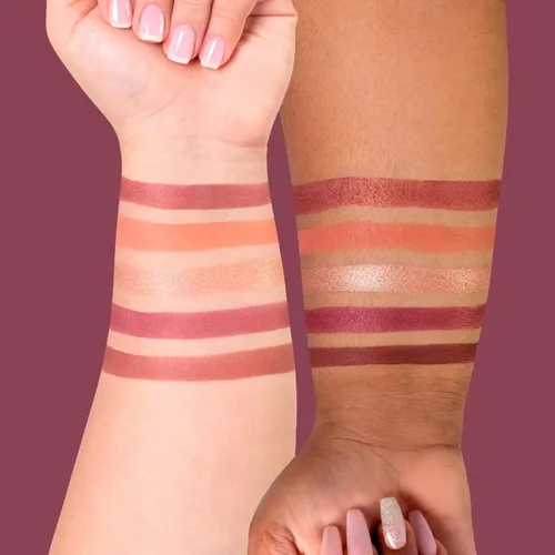Vista 3 de OFRA Paleta distintiva - Symphony Paleta de sombras de ojos con tonos malva y brillantes 5 colores mezclables para todos los días y viajes