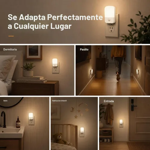 Vista 5 de Las luces nocturnas se enchufan en la pared del sensor del atardecer al amanecer