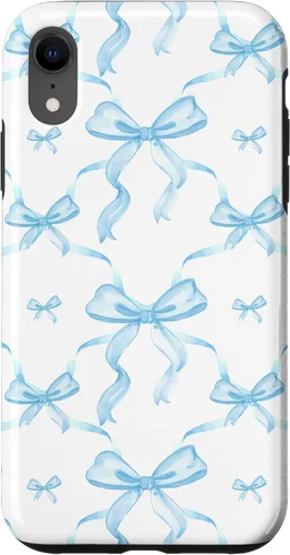 Vista 25 de Cintas y lazos estéticos de color azul claro para iPhone 16 en estuche de acuarela