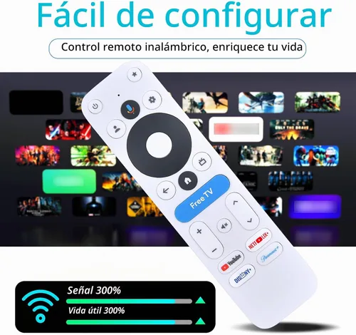 Vista 4 de Control remoto de voz de repuesto para dispositivo de transmisión Onn 4K