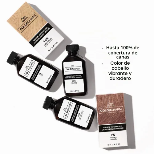 Vista 5 de WELLA Color Charm Color Charm - Tinte líquido permanente para el cabello para cobertura de canas, rojo