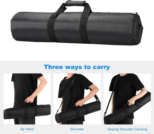 Vista 7 de Bolsa de transporte para trípode de 24 x 5 x 5 pulgadas, bolsa de transporte para trípode de alta resistencia Oxford con correa para el hombro