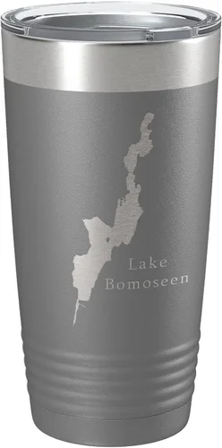 Vista 7 de Lake Bomoseen Map Tumbler Travel Mug Insulated Laser Engraved Coffee Cup Vermont 20 oz Black