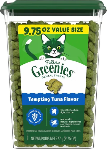 Vista 13 de Greenies Golosinas dentales naturales para gatos adultos recomendadas por veterinarios, tentador sabor a atún, bolsa de 2.1 oz