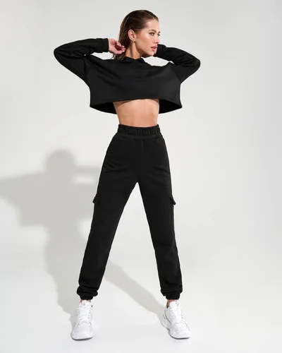 Vista 3 de Bona Fide Pantalones deportivos de cintura alta para mujer, pantalones deportivos para entrenamiento y yoga, cómodos pantalones holgados