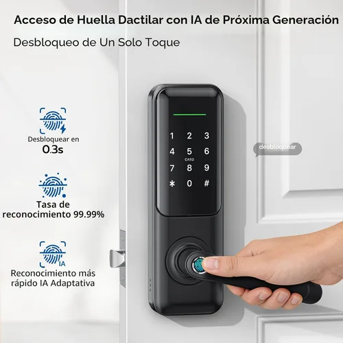 Vista 7 de Cerradura de puerta con teclado inteligente Nyboer con manija para puerta delantera