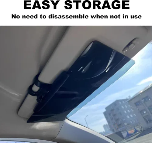 Vista 6 de Visera solar para automóvil, extensor universal de visera polarizada antirreflejos, 72.5% de tasa de bloqueo de luz fuerte, protege