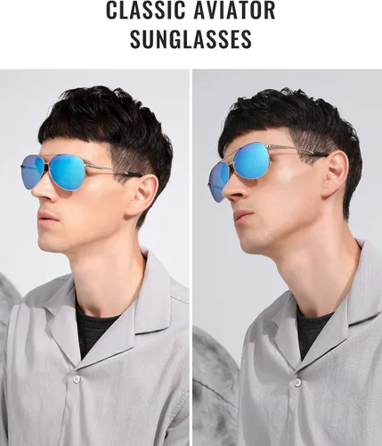 Vista 2 de Cyxus Gafas de sol polarizadas para hombre lentes de espejo clásicos protección UV
