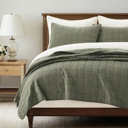Vista 23 de EVERGRACEHOME - Juego de edredón de punto de caja 100% algodón, tamaño Queen, abedul Garment-Washed Softness, Lightweight All-Season Warmth, Cozy