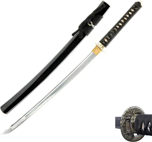 Vista 10 de HMS Aleación de aluminio sin afilar Iaido Training Wakizashi Sword Blunt 21in Blade Safe for Iaido Practice, Dojo Training & Display, Lightweight