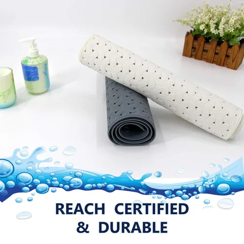 Vista 8 de SafeLand - Tapete antideslizante para baño, ducha, bañera, material TPR, ecológico, sin PVC, lavable a máquina, sin olor, con potentes ventosas